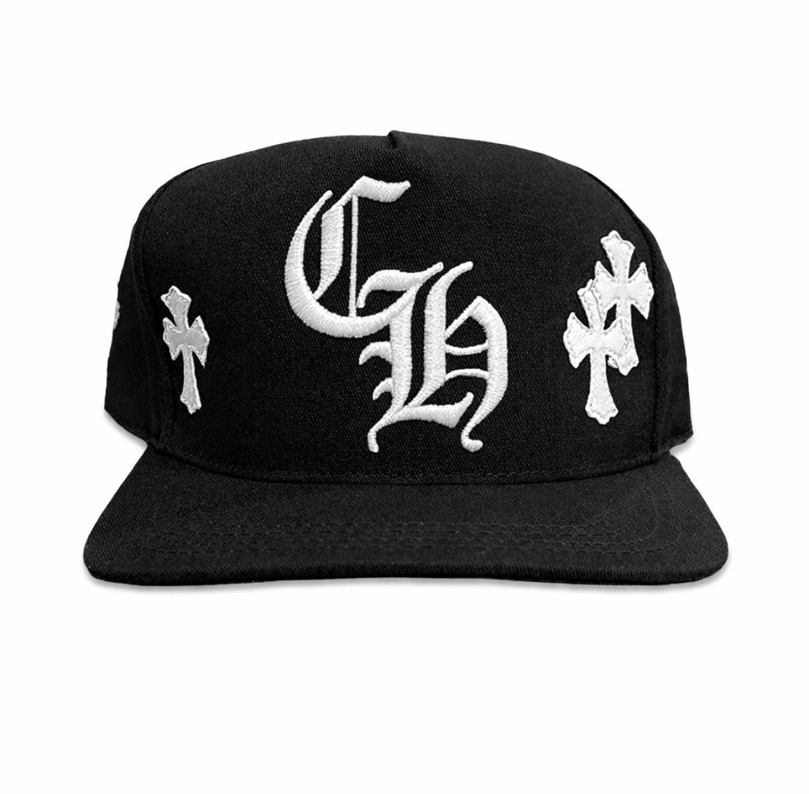 CHROME HEARTS HAT CROSSES BLACK WHITE