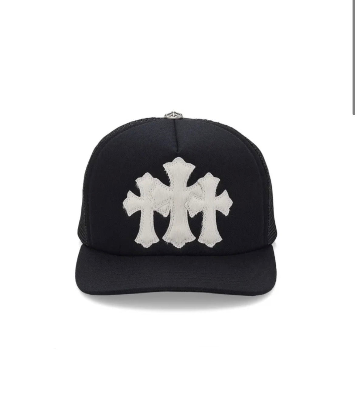 CHROME HEARTS HAT BIG CROSSES BLACK WHITE