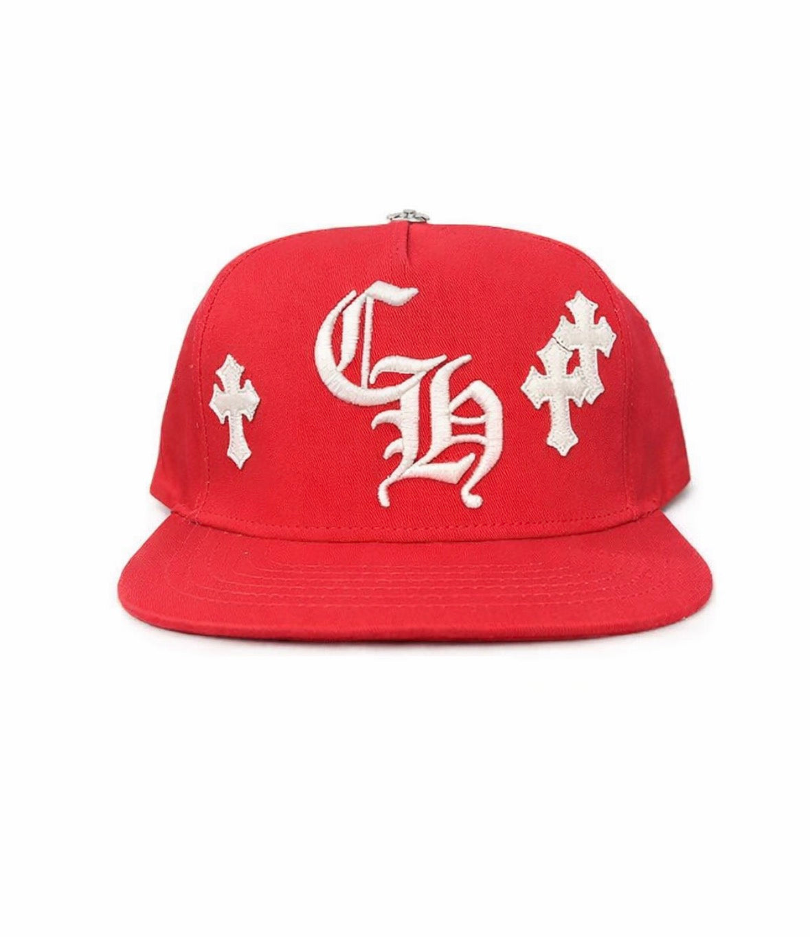 CHROME HEARTS HAT CROSSES RED